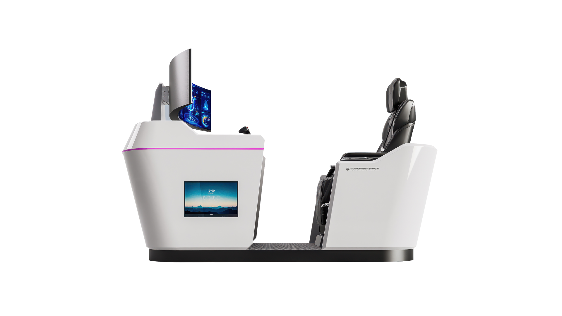 模拟驾驶舱侧面镶嵌小屏幕，可将非核心但必要的信息（如燃油状态、设备参数、通信记录等）转移到侧面屏幕，为主驾驶舱中央的主显示屏（如飞行仪表、导航地图）腾出空间，减少核心视野的信息杂乱度。