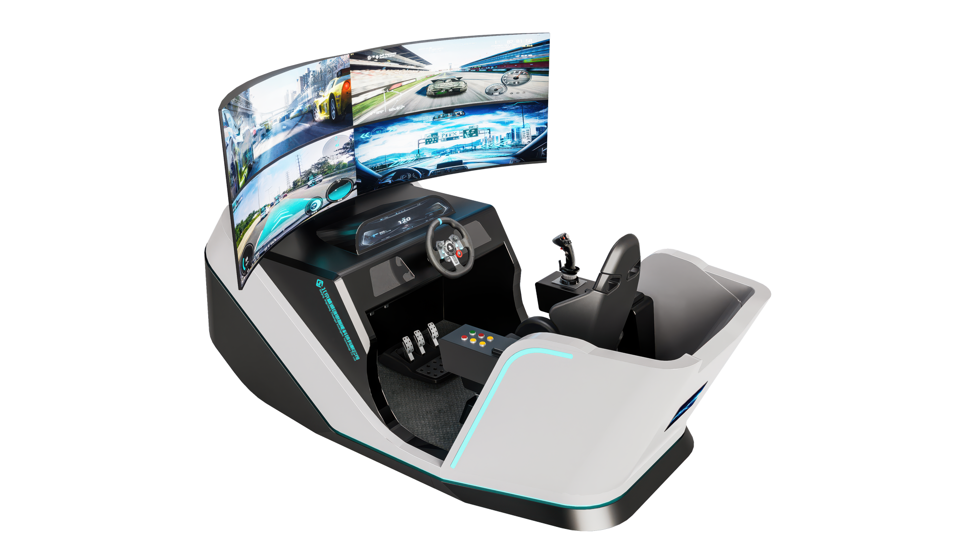 模拟驾驶舱的操控装置，如方向盘、油门、刹车、等，其操作手感、力度反馈与真实车辆高度一致。